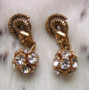 SNAKE CZARINA Earrings - Crystal/gold.   .50" Pierced $48